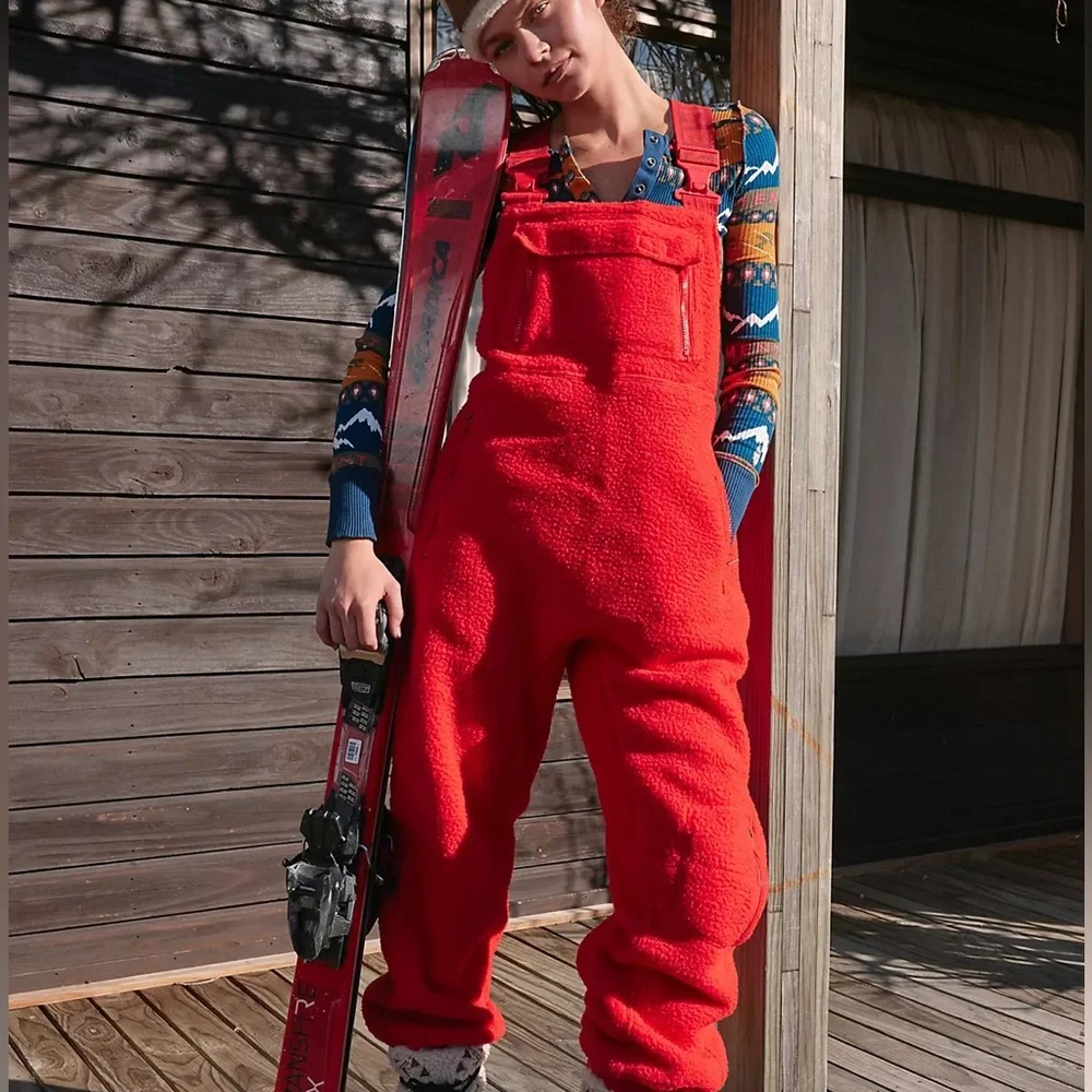 Free People Movement Hit the Slopes Salopette Fleece - Picture 1 of 2